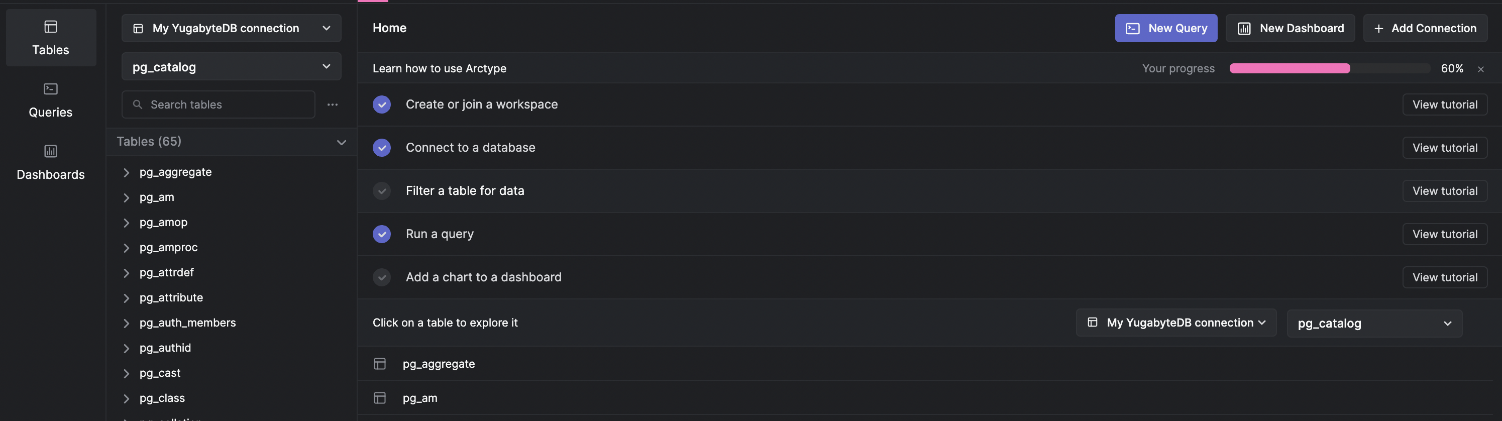 YugabyteDB database connection YugabyteDB database connection