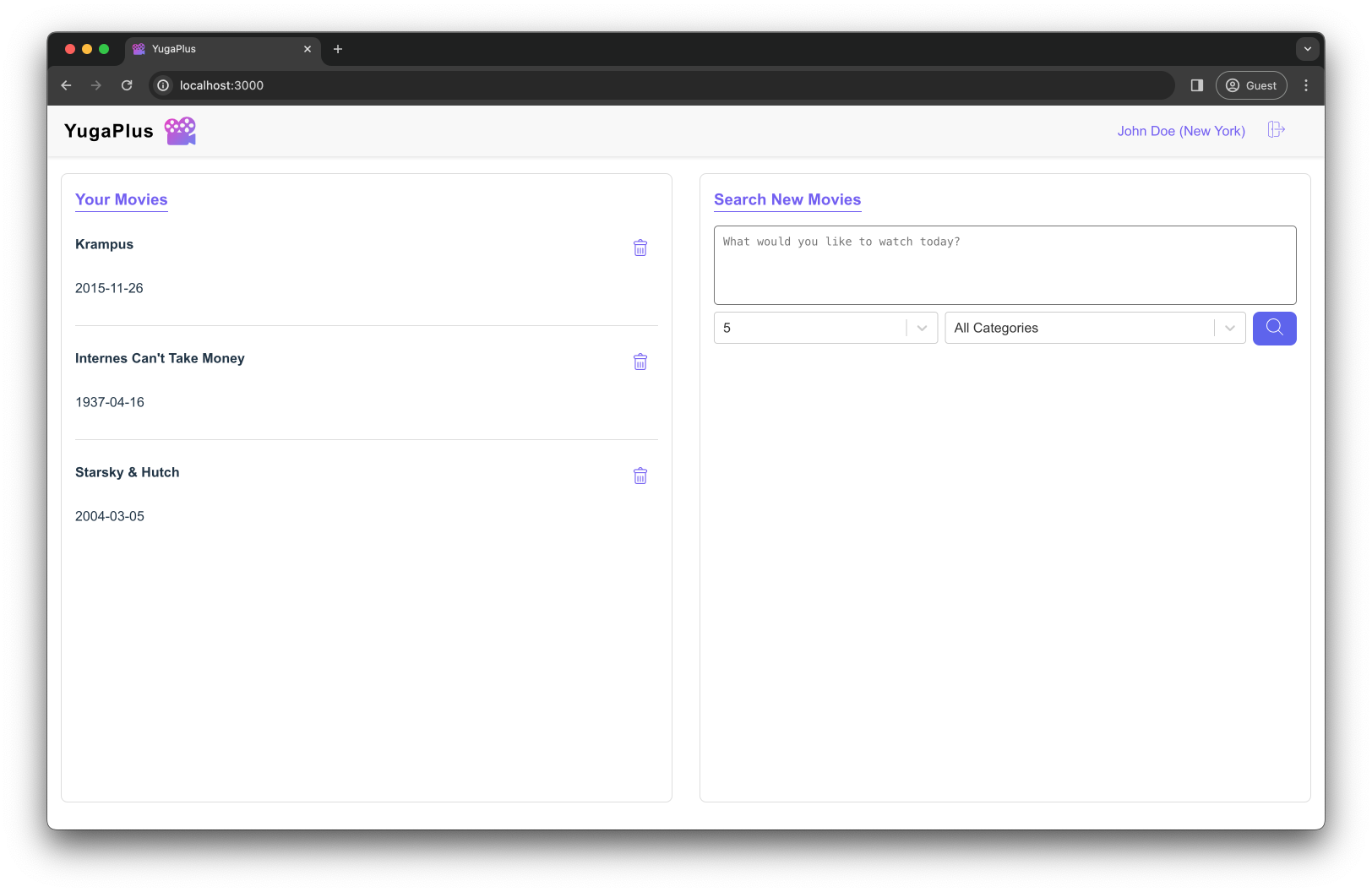 YugaPlus Home Screen YugaPlus Home Screen