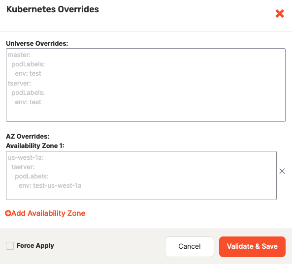 Kubernetes Overrides Kubernetes Overrides